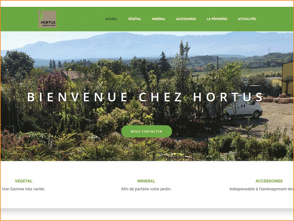 Réalisation du site web Hortus végétal & minéral